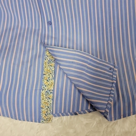 𝅺BOGARI men's button down long sleeve flip cuff dress shirt size xl - Picture 6 of 12